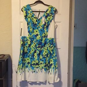 Ny&co dress blue green 18